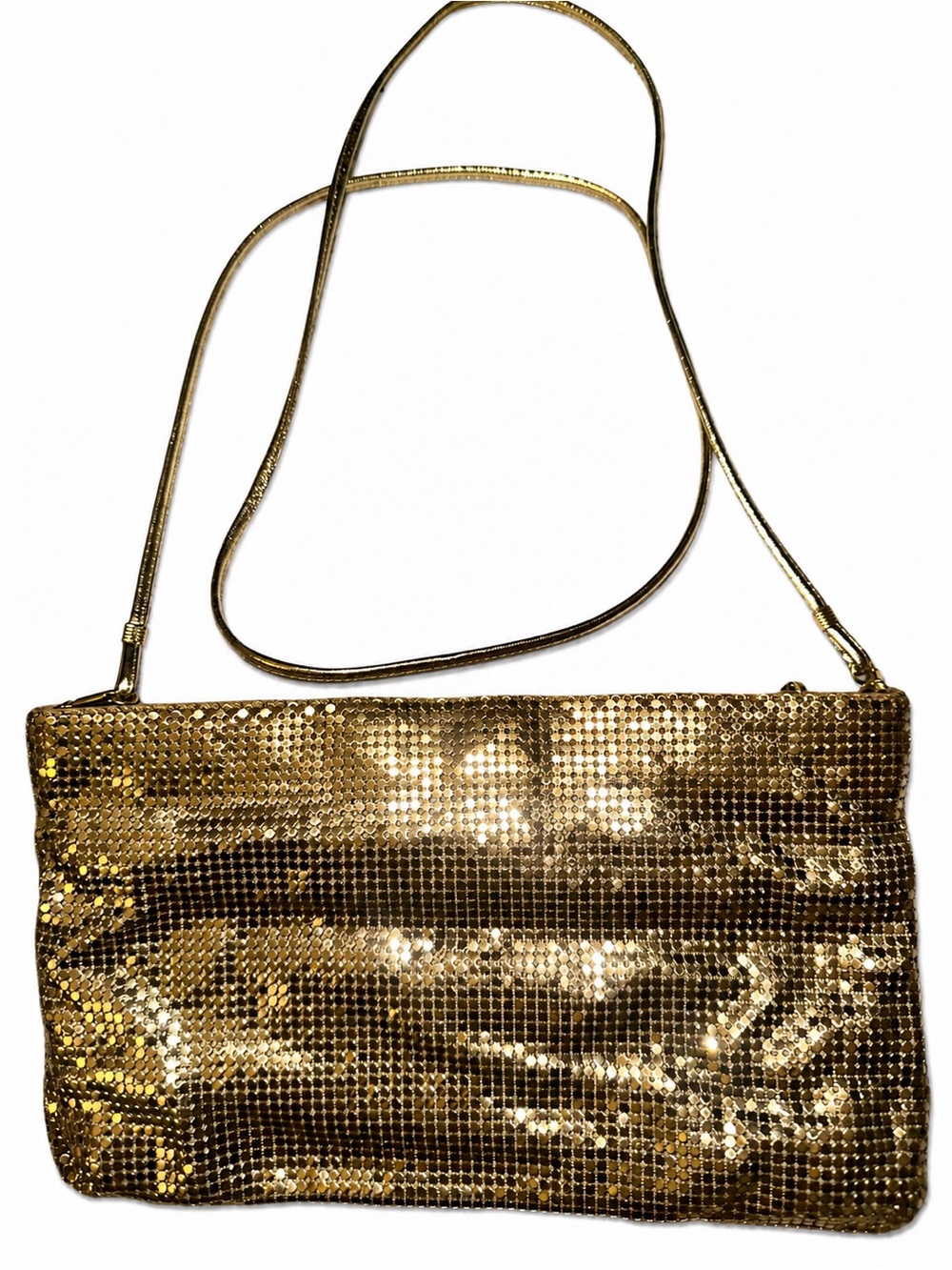 Whiting & Davis Gold Mesh Shoulder Clutch